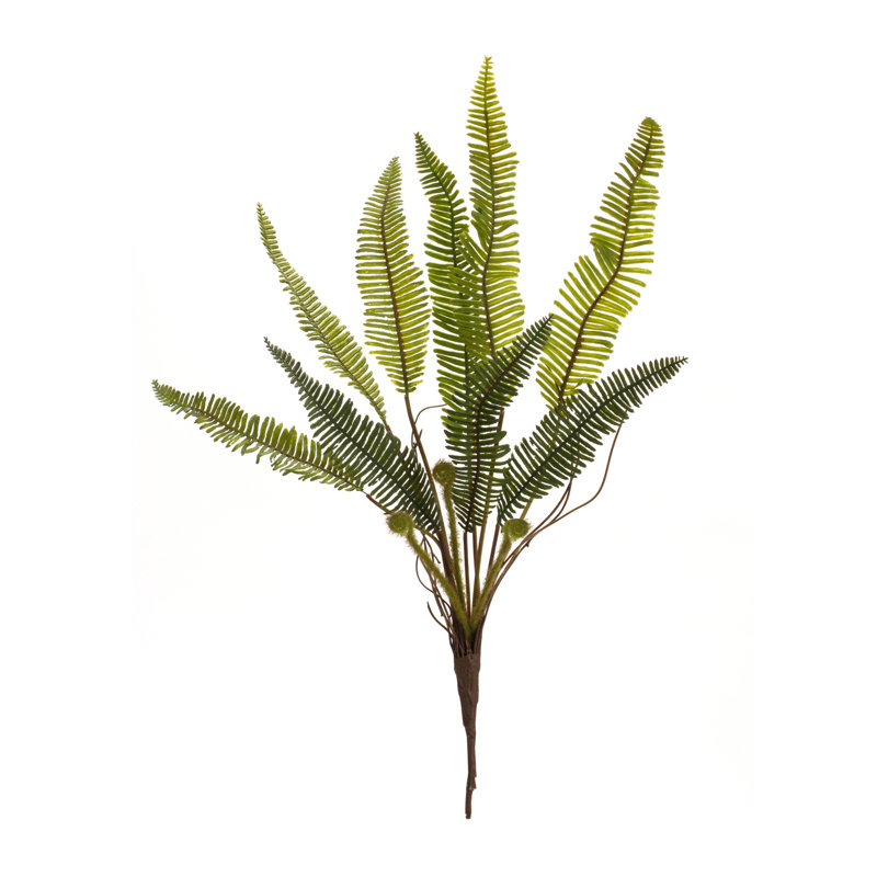 17.5" Green Plastic Fern Outdoor Arrangement Set of 6