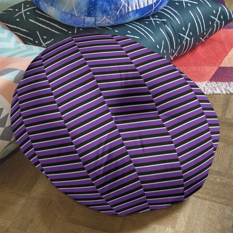 Coussin de sol à rayures fracturées, 30 po x 30 po, Violet