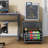 Industrial Printer Stand with Drawer and Pull-Out Basket, Rolling Printer Table for Home Office, Large Printer Cart with Storage Drawer, Mobile Printer Desk Fits Most Printers
