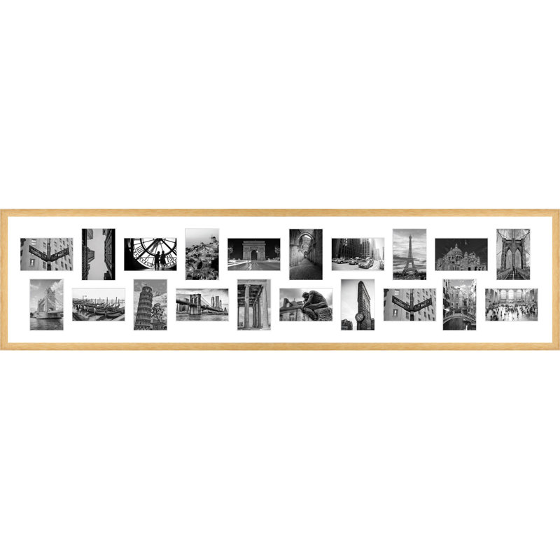 Larni Wood Picture Frame with Mat, Natural Brown
