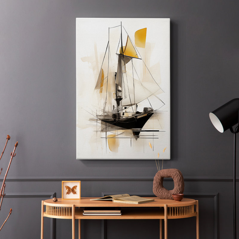 NAUTICAL Series CECXCV - Toile tendue avec châssis de qualité supérieure - Prêt à être accroché, H 18 po x l 12 po