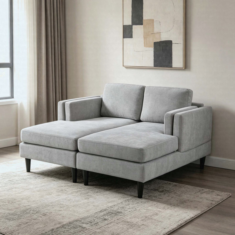 Méridienne moderne avec méridienne 53,5 po, Grey