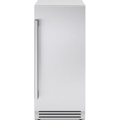 Machine à glaçons transparents Gourmet encastré en acier inoxydable, 15 po, pression extérieure/intérieure, capacité de production quotidienne de 80 lb, couvercle haut-de-forme, charnière gauche