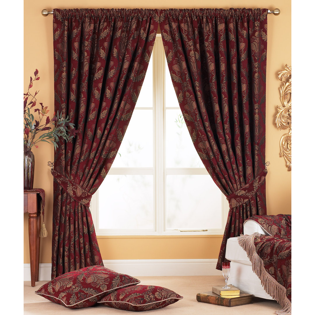 Shiraz Floral Damask Pencil Pleat Curtain