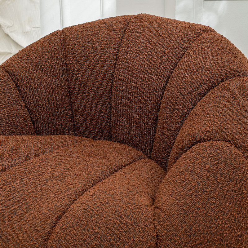 Fauteuil demi-tonneau pivotant 37 po, Mélange de polyester brun
