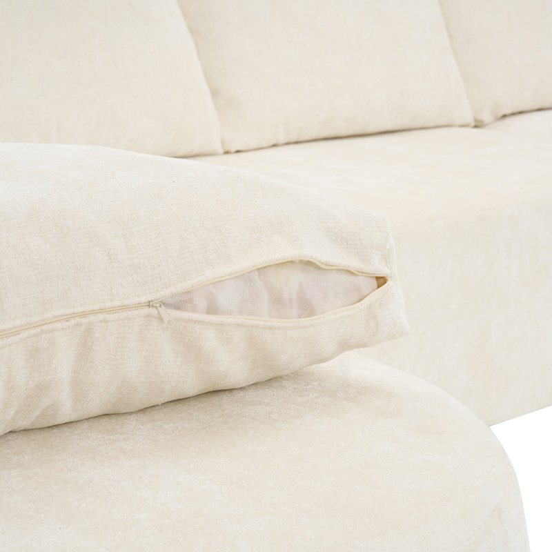 Canapé modulaire rembourré en Corille Coriddi Boneless Modern Chenille, Beige