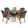 Meetwarm 5 Piece Patio Dining Set, Outdoor All-Weather Cast Aluminum Dining Table Set, Patio Furniture Set For Backyard, Include 4 Chairs With Cushions And A 35.4" Round Table With Umbrella Hole