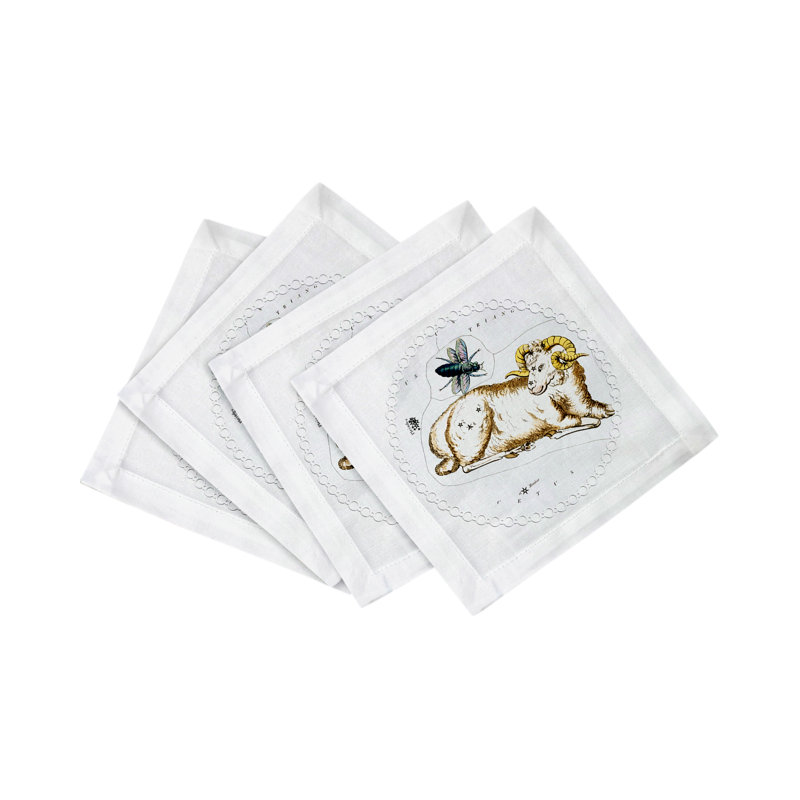 Serviette Zodiac Aries, Blanc