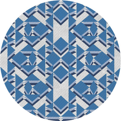 Tapis bleu à motif géométrique Kogan