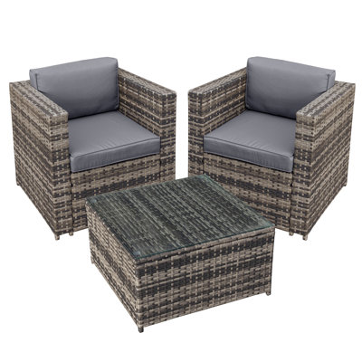 Oseasons® Syeed Rattan 2 Seat Tea for Two Set in Walnut Grey