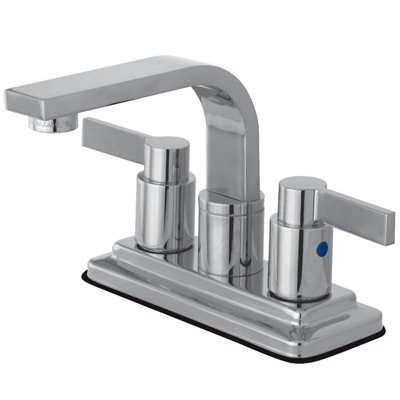 Robinet de salle de bain central à fixation sur comptoir à 2 trous à 2 poignées et 2 boutons Kingston
