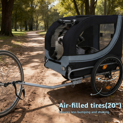 Dog Bike Trailer For Small To Large Dogs - 132lbs Capacity, Foldable