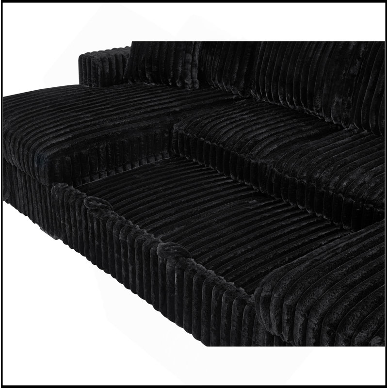 Canapé-lit en U, surdimensionné de 122 pouces - lit escamotable 2 en 1, canapé-lit modulaire avec méridienne double pour le salon, canapé en velours côtelé moelleux