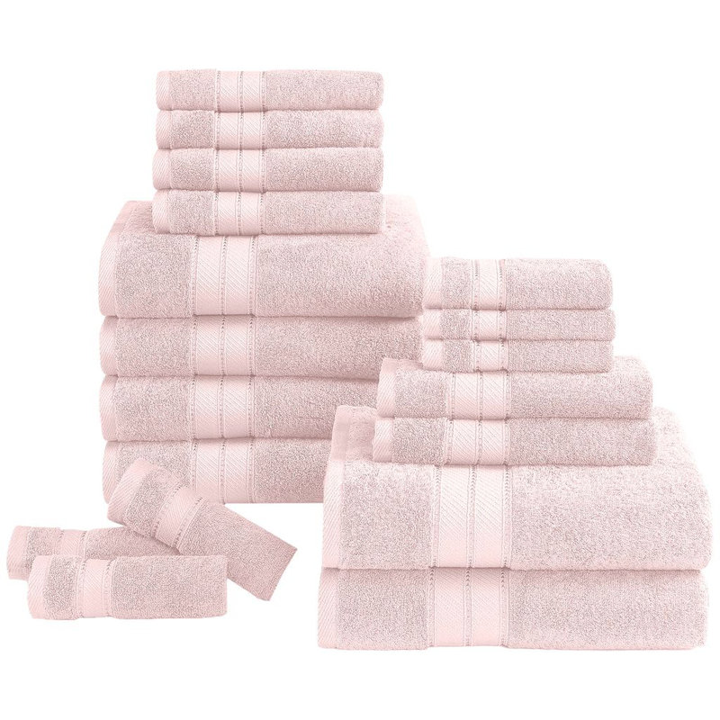 Modern Threads - Ensemble de serviettes 18 pièces 100% coton peigné Spun Loft - Serviettes de bain, débarbouillettes et débarbouillettes - Super absorbant et à séchage rapide - 600 g / m² - Doux et moelleux