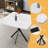 Modern White Square Table For Dining, 38.6" , Iron Legs, Easy To Clean & Assemble, Space Saving Conference Table, And Iron, Assemble-1015647764
