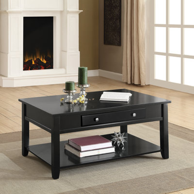 Table basse avec plateau relevable, noir