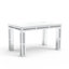 Douty Mirrored Dining Table Glass Top with 4 Legs Crushed Diamond Inlay