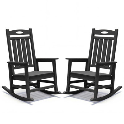 Ensemble de chaises à bascule d'extérieur surdimensionnées pour adultes en PEHD toutes saisons