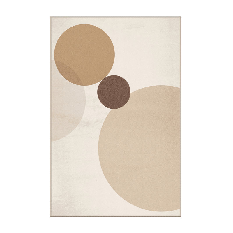 Tapis moelleux moelleux à motif minimaliste beige Menahan Venn, 3 x 5
