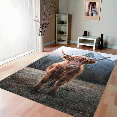 Floral Harmony: Luxurious Soft Pile Printed Rug with Intricate Blossom Design for Sophisticated Home Decor
