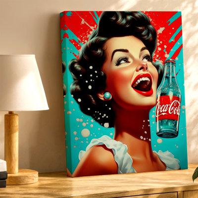 Retro Pin Up Woman Soda Bottle Pop Art Poster Vintage Kitchen Decor Wall Art, Decorative Home Accent, Kitchen, Dining Room and Breakfast Nook Decor, Gallery Wall Artwork, Modern Interior Styling