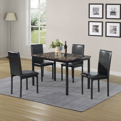 Rectangular Dining Set, Kitchen Dinette Table Set, 5 Piece Dining Set, Table And Chairs