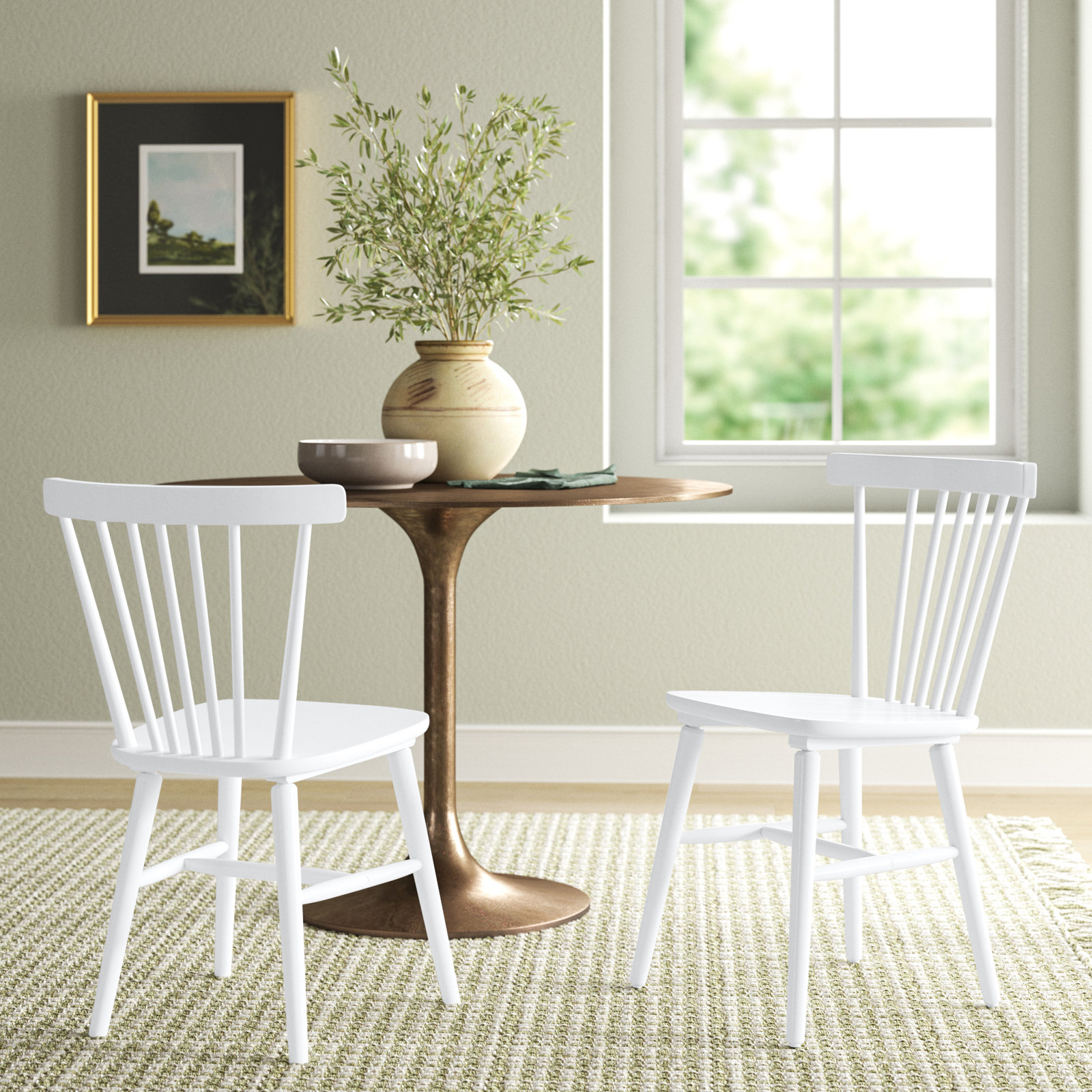 Antoya Solid Wood Dining Chair, White