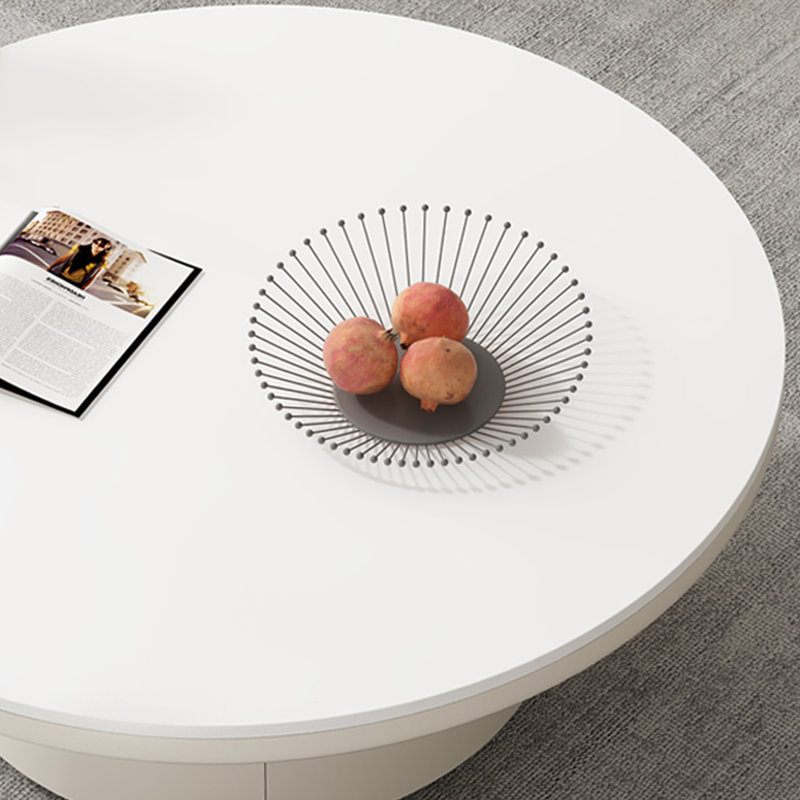 French cream style round coffee table set, 13.8" H x 35.4" L x 35.4" W