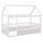 Floor Wooden Bed with House Roof Frame