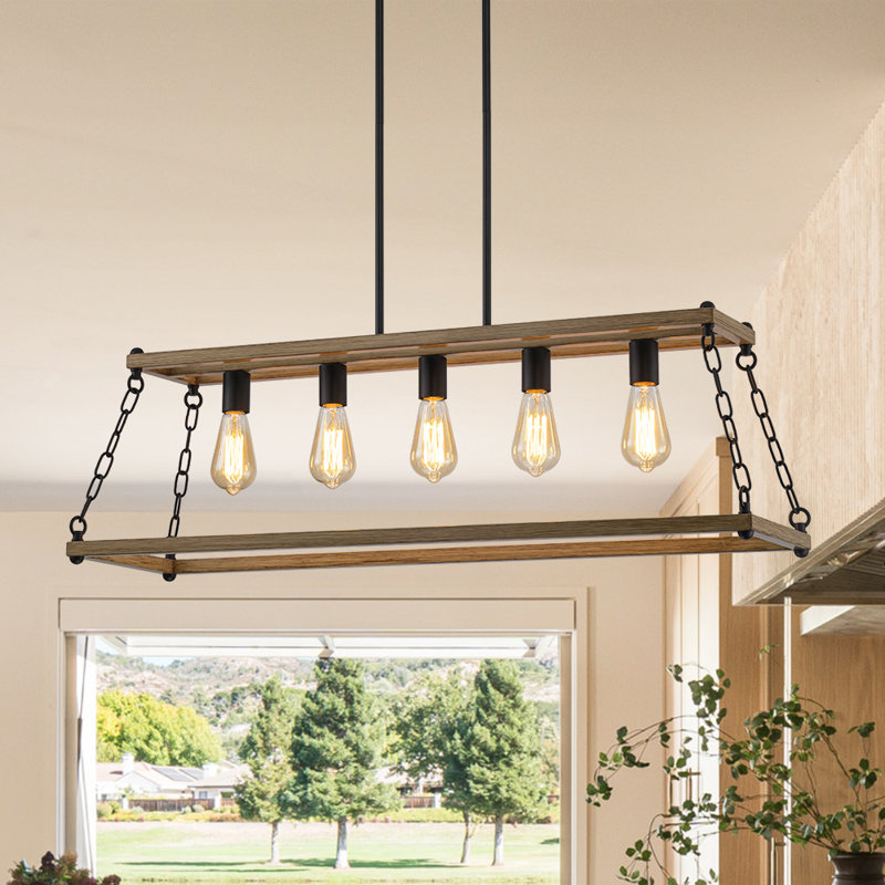 Luminaire suspendu pour îlot de cuisine 5 lumières