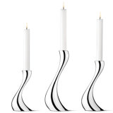Cobra 3 Piece Stainless Steel Table Top Candlestick Set