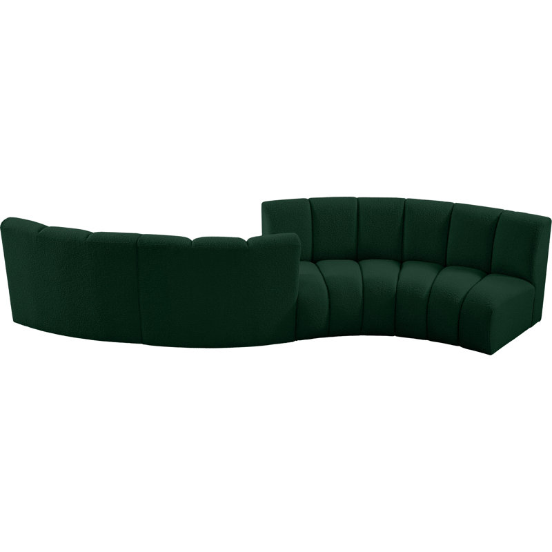 Canapé modulaire de coin symétrique Infinity, Tissu bouclé vert