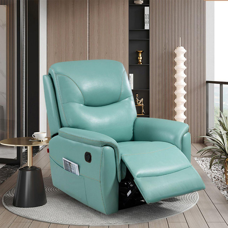 Keever, Blue Faux Leather