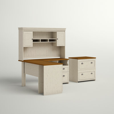 Huckins 3 Piece L-Shape Computer Desk Office Set with Hutch