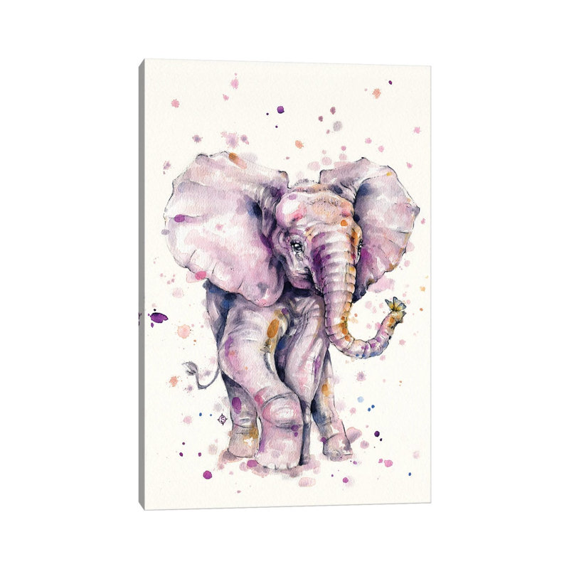 Elly Love (Baby Elephant) 1 Piece Wrapped Canvas Painting, 30.48cm H x 20.32cm W x 1.905cm D