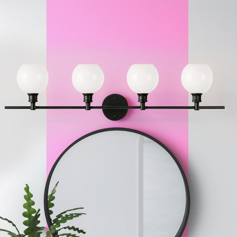 Drinkard 4 - Light Vanity Light, Black, Frosted White