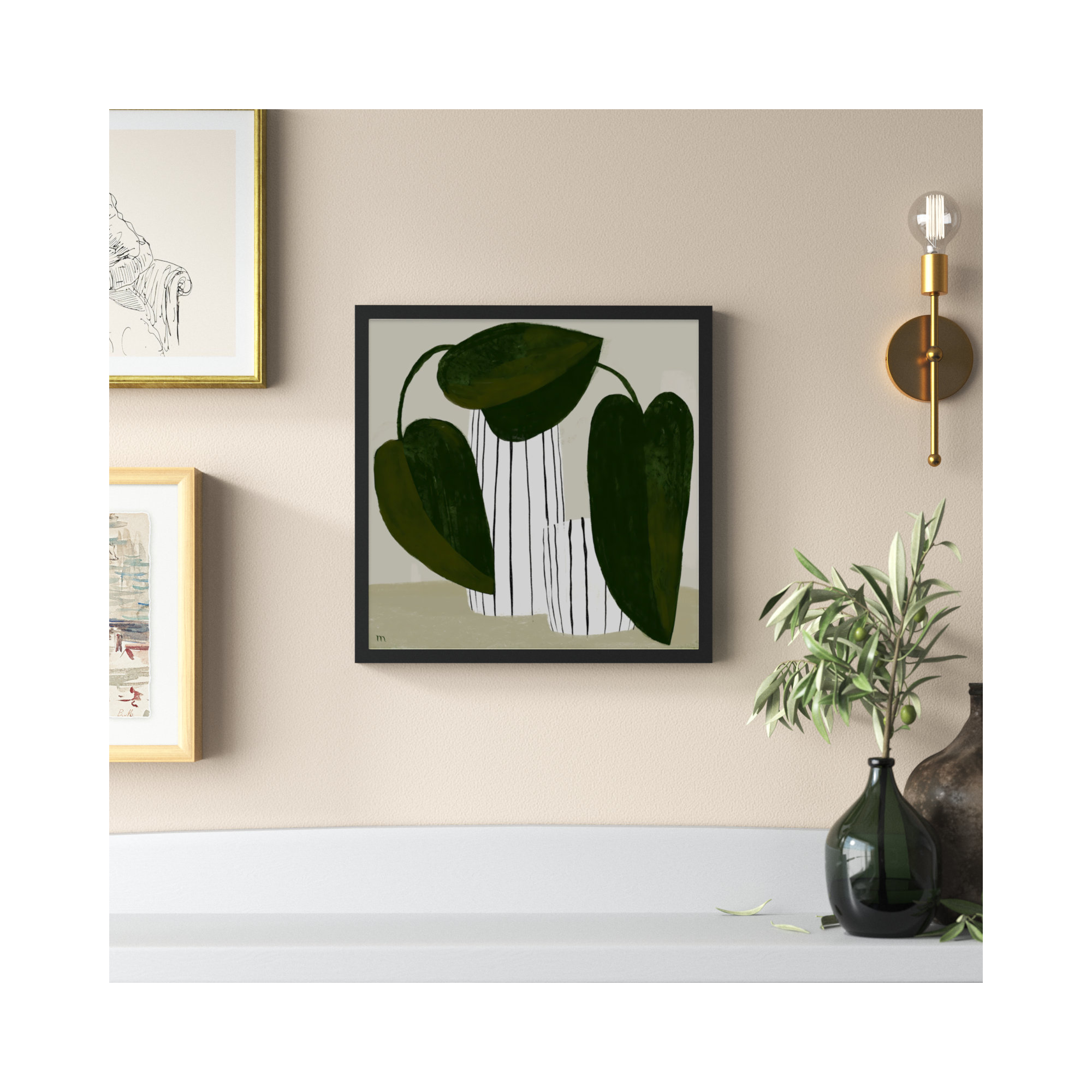Striped Vases by StudioM, Black, 16" H x 16" W x 1.25" D