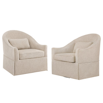 Martha Upholstered Swivel Barrel Chair(Set Of 2)