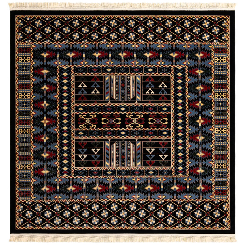 Tapis noir Aucun, Carré 7 pi 10 po
