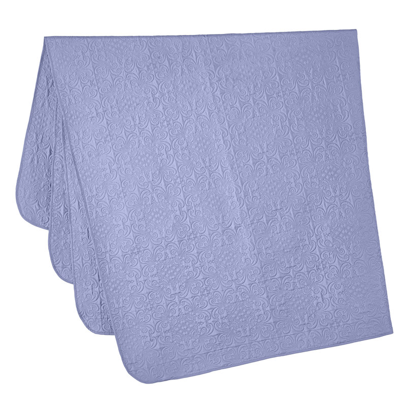 Luca 3-Piece Lightweight Microfiber Oversized Bedspread Set, King Coverlet/Bedspread + 2 King Shams, Lavender