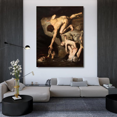 "Scene of Deluge" by  Joseph-Désiré Court - Gallery Wrap Canvas Wall Art