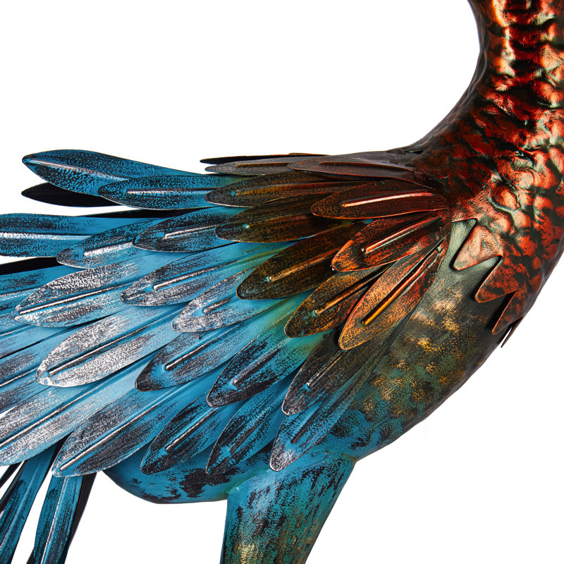 Grue en métal avec ailes Verdigris de 48 po Cadarius