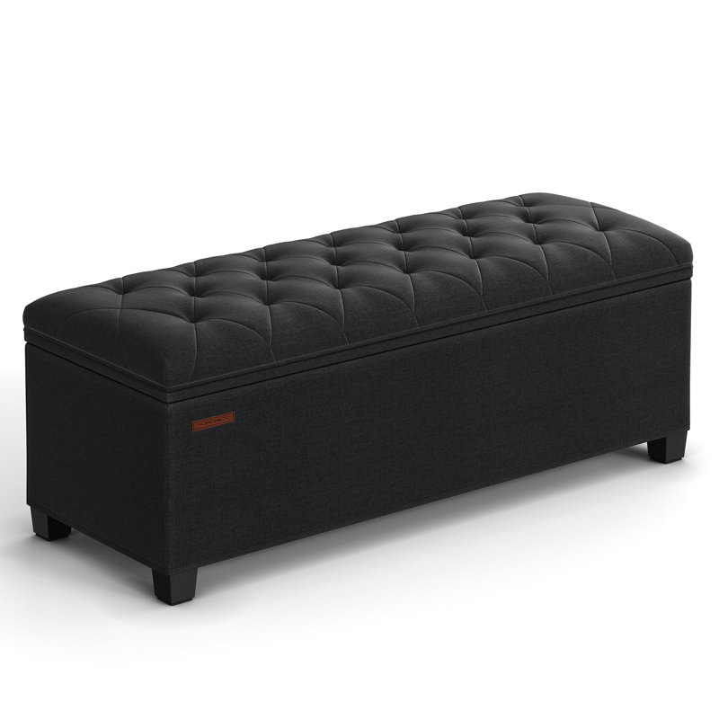 Repose-pieds avec repose-pieds avec rangement et repose-pieds, Noir