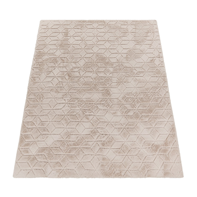 Pranvi Uniform Colour Area Rug, Beige, Rectangular 160cm x 220cm