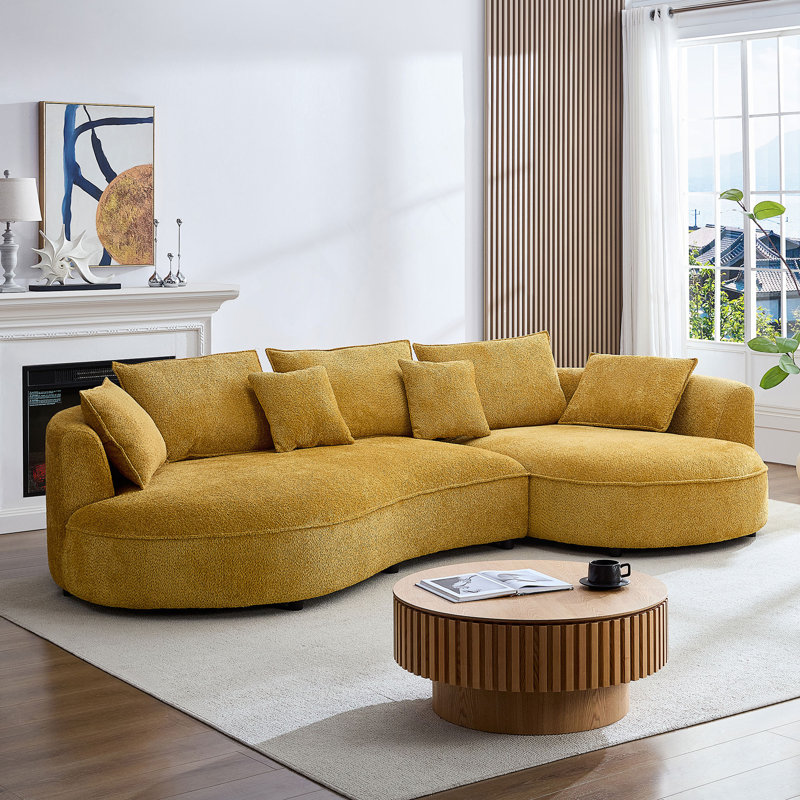 Canapé modulaire surdimensionné, canapé moderne avec méridienne, canapé incurvé confortable, Yellow