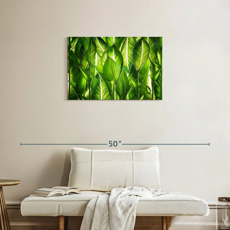 Feuilles vertes Harnek rétroéclairées, H 20 po x l 30 po