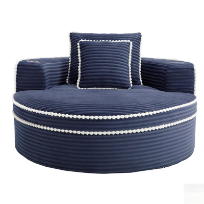 Round Memory Foam Sofa Bed with Sectional Couch and Three Pillows, Perfect for Living Room Comfort and Style