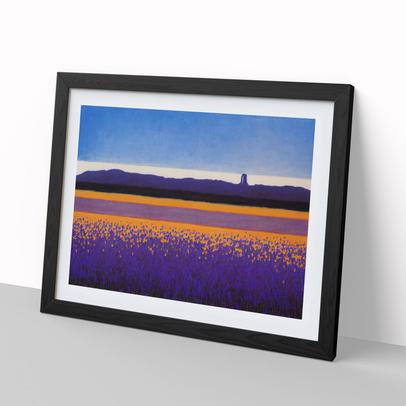 Irresistible Absract Bluebell Field - Framed Print, Black, 25cm H x 34cm W x 2cm D