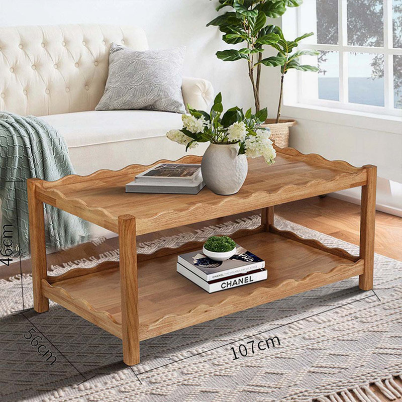 Table de centre rectangulaire avec rangement ouvert