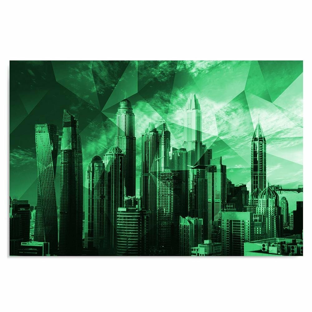 Leinwandbild Geometric Green City 3